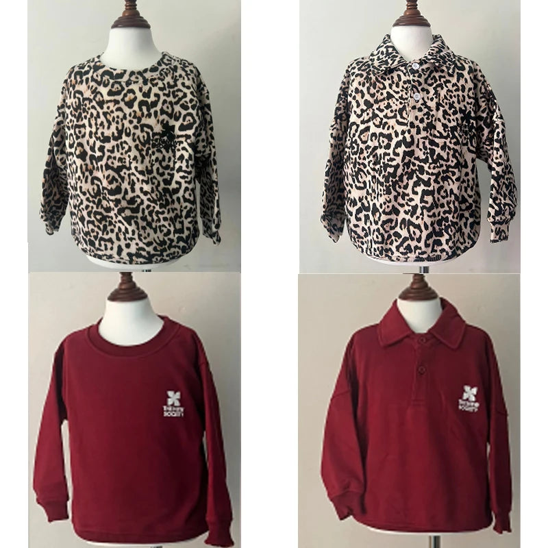 kids sweatshirts aw25 boys girls cute polo sweaters child teen cotton tops outwear clothing
